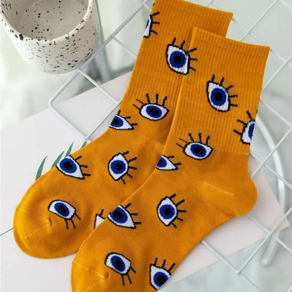 Evil Eye Pattern Socks p